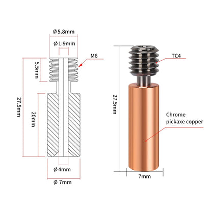 Titanium Alloy Heat Break Throat 1.75mm